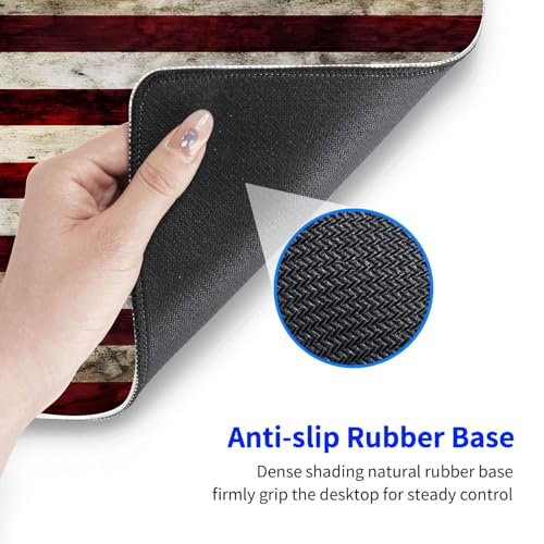Large Gaming Mouse pad,American Flag Anti Slip Rubber Base Mouse pad, Suitable for Computer, Laptop, Office Desk Accessories - color: American flag