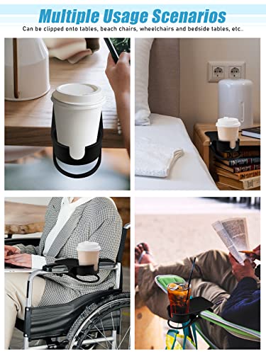 Kalolary New Drinking Cup Holder Clip with Groove Table Bottle Cup Stand DIY Glass Cup Clamp Storage Saucer Clip Water Coffee Mug Holder Saucer Clip for Home Desk, Black - color: Black