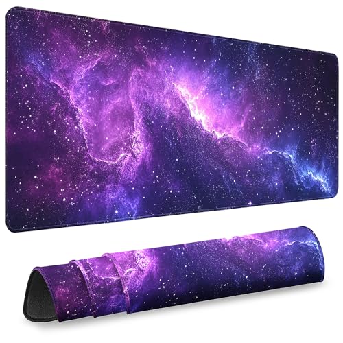 Gaming Desk Mat with Silky Smooth Surface & Exquisite Patterns,31.5x11.8 Inches Large-Sized Mouse Pad, Perfect for Extended Gaming,Work,and Home Office Decor (Starry Sky 6) - color: Starry Sky 6