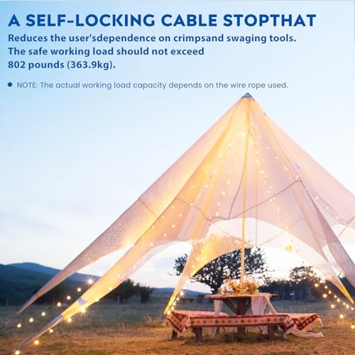 8PCS 1/8 Inches M3 304 Stainless Steel Wire Rope Cable Clip Clamp, Reusable Simplex Single Bolt Wire Rope Clips for 1/8Inch (1.5mm-3mm) Diameter Wire Cable/Wire Rope, Wire Clamp Tool for Outdoors - size: 8PCS-M3(1.5-3mm)