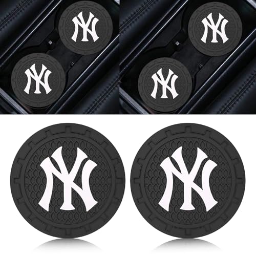 Car Cup Holder Coasters for NY Yankees Baseball Fans, Yankees Car Coasters for Cup Holder Insert Silicone Non-Slip - color: 11yk12s