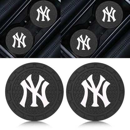 Car Cup Holder Coasters for NY Yankees Baseball Fans, Yankees Car Coasters for Cup Holder Insert Silicone Non-Slip - color: 11yk12s