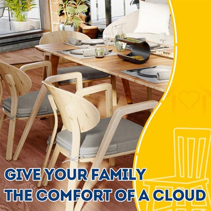 AAAAAcessories D-Shaped Chair Cushions, 2" Thick Dining Chair Pads with Ties and Removable, Machine-Washable Cover, 17" x 16", Set of 2, Khaki Gray - color: Khaki Gray, size: 2 Count(Pack of 1)