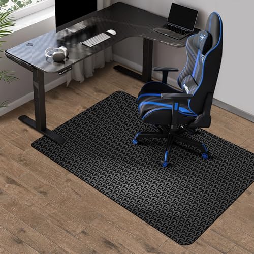Office Chair Mat for Hard Floor, FURKIT 36"x48" Anti-Slip PVC Computer Chair Mat for Gaming, Unique Y-Shaped Pattern Floor Protector Rug for Rolling Chairs, Large Desk Floor Mat for Home - color: Black（mat), size: 36"x48" for hard floors