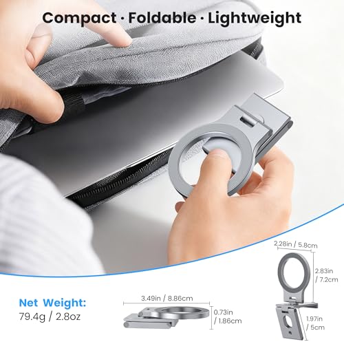 Itramax Continuity Camera Mount for iMac&Desktop Monitor,360° Adjustable iPhone Webcam Stand Holder with Metal Ring for MagSafe iPhone 17 17e/16/15/14/13/12/11/XR/XS,MacBook,Apple TV 4K,Studio Display - color: 360°Rotating-Gray
