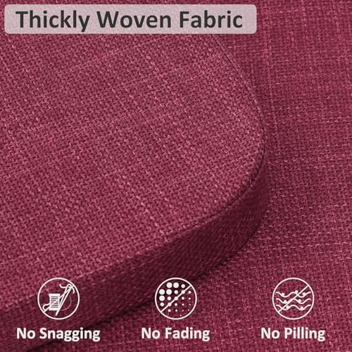 Shinnwa Dining Chair Cushions Set of 2, High-Resilience Foam Windsor Seat Pads, Kitchen Chair Cushions with Ties & Textured Cover, 2 Pack, 16.5 x 15.5 x 2, Dark Red - color: Dark Red, size: 2 Count (Pack of 1)