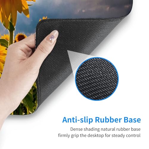 Nature Sunflowers Mouse Pad Large Gaming Mousepad Non-Slip Rubber Base Keyboard Mouse Mat for Laptop Keyboard Desktop 31.5 x 11.8 inch - color: Nature Sunflowers