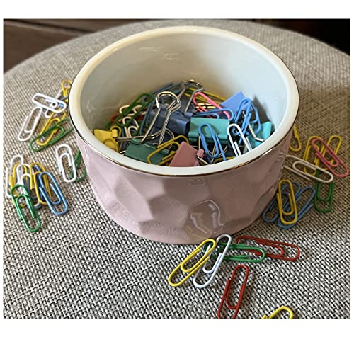 Ceramic Paper Clip Holder Ceramic Paper Clip Dispenser Organizer for Office Desk Binder Clip Holder (Pink) - color: Pink