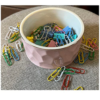 Ceramic Paper Clip Holder Ceramic Paper Clip Dispenser Organizer for Office Desk Binder Clip Holder (Pink) - color: Pink