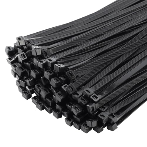 200PCS 10 inch Black Zip Ties 75LBS Tensile Strength Self-Locking heavy duty UV Resistant Cable Tie Wraps for indoor and outdoor use(Black) - color: Black, size: 10inch-200PCS