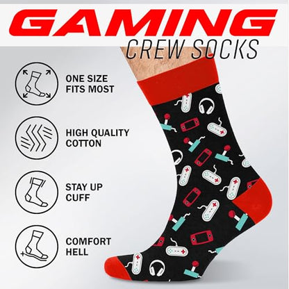 Gamers Gifts for Men, Boys - Gifts for Gamers - Gaming Socks, Stocking Stuffers for Men, Boyfriend, Son Gaming Novelty Socks - color: Gaming02