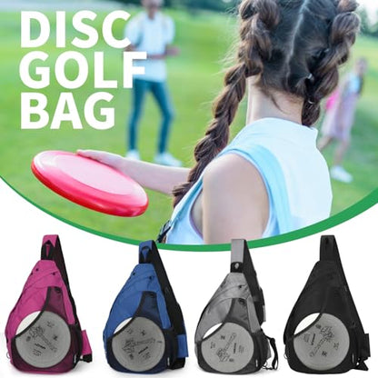 MOYAQI Disc Golf Bag with Retriever Holder and Storage Pockets, Disc Golf Backpack with 8-10 Disc Capacity, Padded Adjustable Strap and Back Panel, Lightweight and Durable - color: Royal blue