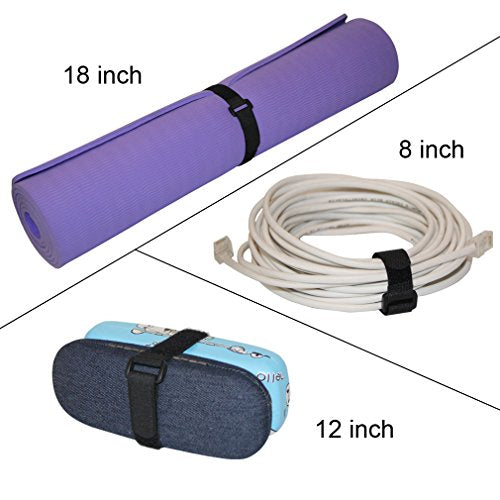 YiwerDer [16 Pack] 1 x 12" Hook and Loop Reusable Fastening Nylon Cable Straps, Durable Functional Ties Organizer Fastener to Keep Your Places Tidy - style: 12" x 1Inch