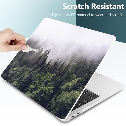 DONGKE Compatible with MacBook Air 13 inch Case 2021 2020 2019 2018 Release A2337 M1 A2179 A1932 with Retina Display & Touch ID, Plastic Hard Shell & Keyboard Cover - Forest - color: Forest