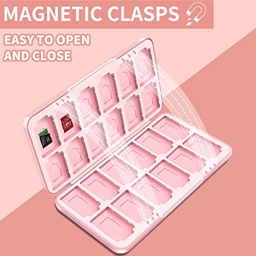 OLDZHU Cute Switch Case Holder Compatible with Nintendo Switch&Switch OLED, Pink Storage for 24 Game Cartridges and 24 Micro SD Cards - color: Cute dog