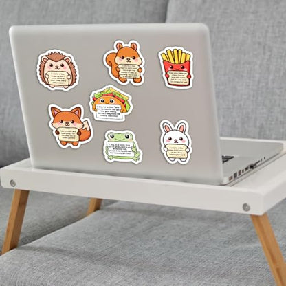 50PCS Emotional Support Animal Stickers by Puraesla– Affirmation Sticker Pack for Adults or Kids Cute Inspirational Buddies for Water Bottles, Laptops, Phones, Positive Quote Vinyl - size: S - 50PCS