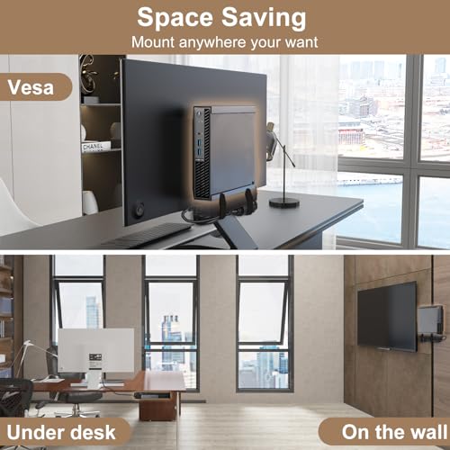 2 Pack Mount for Lenovo Tiny VESA System Mounting Bracket Wall VESA and Under Desk Mini PC Mount for Lenovo ThinkCentre Tiny Desktops M600 M700 M700z M715q M800z M900 M900x M900z