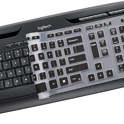 Keyboard Cover for Logitech MK320 K330 MK335 YR002/Y-R0009 Wireless Keyboard, Ultra Thin Silicone Keyboard Protector Skin Logitech MK320 K330 MK335 Accessories-Black - color: Black