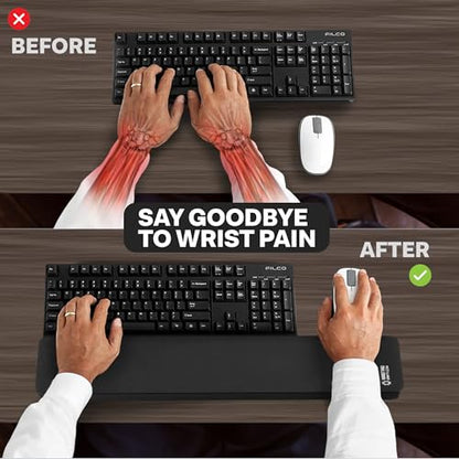 GRIFITI Fat Wrist Pad 24" x 4" x 0.75" Inch Computer or Mechanical Keyboard & Mousepad Wrists Rest Keyboards Mouse, Trackball or Trackpad Ergonomic Mousepad Support Large Hand Rests Typing Pads - size: Fat Wrist Pad 24 x 4 x 0.75 inches