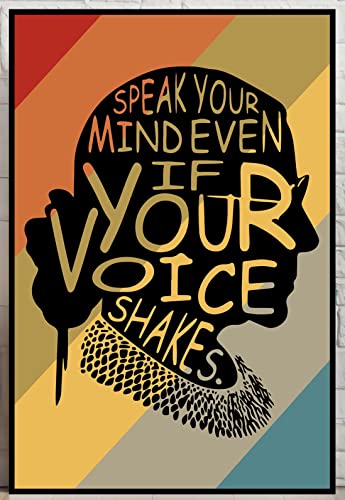 Jigsaw Wooden Puzzle 1000pcs RBG Poster, Ruth Bader Ginsburg Quote, Speak Your Mind Even If Your Voice Shakes Gifts Impossible Hard Difficult Challenging Puzzles for Adults,Funny Puzzles - color: Pt022