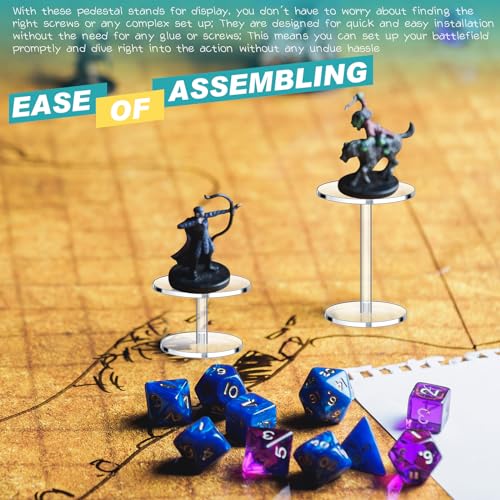 3 Pieces Acrylic Combat Risers for Flying Miniatures, 3 Different Heights Flyer Risers for Tabletop RPG Board Games Watch Jewelry Small Planters Figures Display