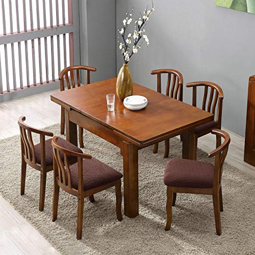 Genina Seat Covers for Dining Room Chair Seat Slipcovers Kitchen Chair Covers (Chocolate, 4 Pcs) - color: Chocolate, size: 4 PCS