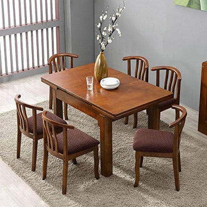 Genina Seat Covers for Dining Room Chair Seat Slipcovers Kitchen Chair Covers (Chocolate, 4 Pcs) - color: Chocolate, size: 4 PCS