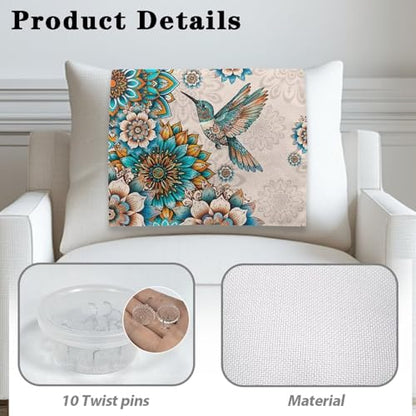 Boho Mandala Hummingbird Print Headrest Cover for Recliner Chair, Washable Headrest Protector for Furniture Slipcovers 16.53 x 26.18 inch Theater Seat Sofa Headrest Protective Cover - color: Boho Mandala Hummingbird