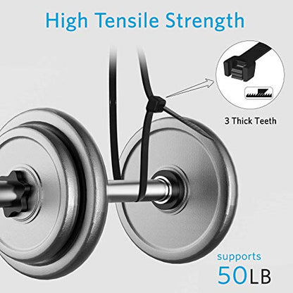 Zip Ties 12 inch (1200 Pack), Black, 50lbs Tensile Strength, UV Resistant Cable Ties for indoor and outdoor by Karoka - size: 12" (1200 Pack)