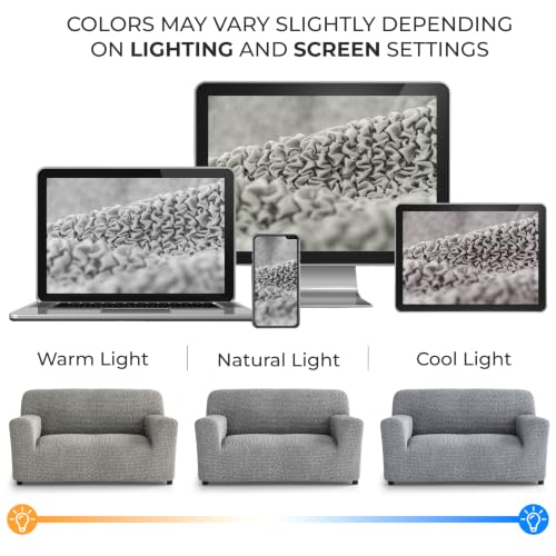 Premium Stretch Couch Covers for Sofa - Sofa Chair Cover Washable, Dogs & Pets Friendly - Elastic Polyester Loveseat Slipcovers - Non-Slip Love Seat Couch Covers - Ash (40"-63" Wide) - color: Ash, size: 40"-63" Wide