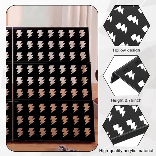Yalikop 24 Pcs Trading Card Risers for Display Case Acrylic Modular Display Risers for Cardshow Vendor Sport Card Board Game (Lightning) - style: Lightning