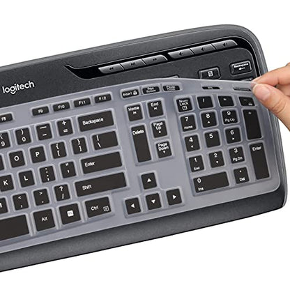 Keyboard Cover for Logitech MK320 K330 MK335 YR002/Y-R0009 Wireless Keyboard, Ultra Thin Silicone Keyboard Protector Skin Logitech MK320 K330 MK335 Accessories-Black - color: Black