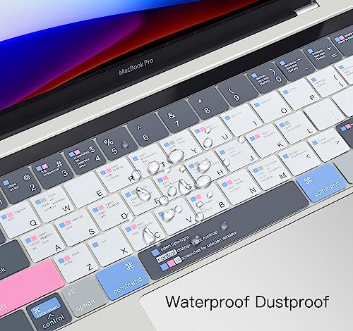 CaseBuy MacBook Pro 13 Inch Keyboard Cover Shortcuts for 2019 2018 2017 2016 MacBook Pro 13 & 15 with Touch Bar Model A2159 A1989 A1706 A1990 A1707 MAC OS Shortcut Hot Keys Keyboard Protector - size: MacBook Pro 13" 15"(2019-2016)