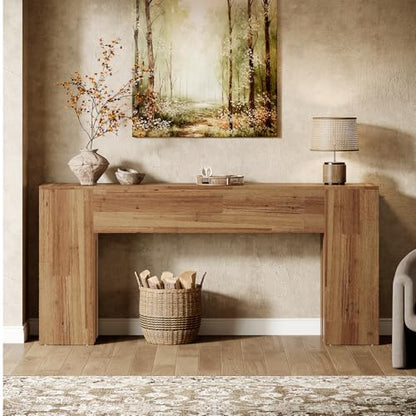 Tribesigns 71-Inch Long Console Table for Entryway, Farmhouse Sofa Console Behind Couch, Entry Table for Hallway, Foyer, Living Room, Rustic Wood - color: Rustic Wood