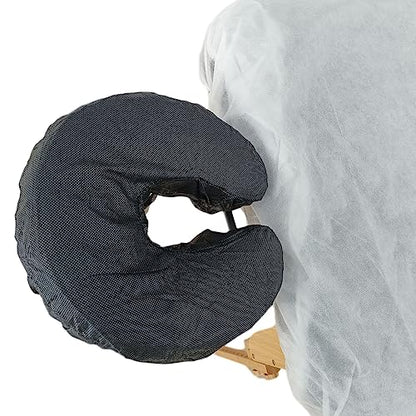 ZMDREAM Pack of 75 Fitted Disposable Massage Headrest Covers Face Rest Cradle Covers Black - color: Black