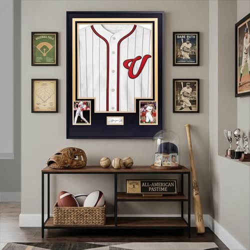 Aluminum Jersey Display Frame Case Large Shadow Box Jersey Frame with Photo Slots 98% UV Protection Clear Acrylic for Football, Hockey, Basketball, Baseball Shirt Ideal Gift for Sports Fans - color: Jersey Frame 10