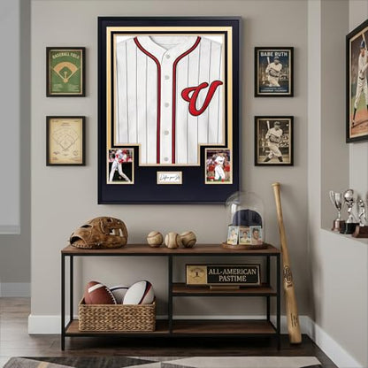 Aluminum Jersey Display Frame Case Large Shadow Box Jersey Frame with Photo Slots 98% UV Protection Clear Acrylic for Football, Hockey, Basketball, Baseball Shirt Ideal Gift for Sports Fans - color: Jersey Frame 10