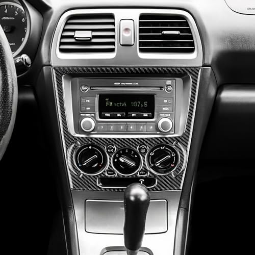 AIRSPEED for Subaru Impreza 2005 2006 2007 Center Screen AC Button Frame Cover Carbon Fiber Center Console Air Condition Button Interior Trim Accessories, Black - color: AC Button Frame Black