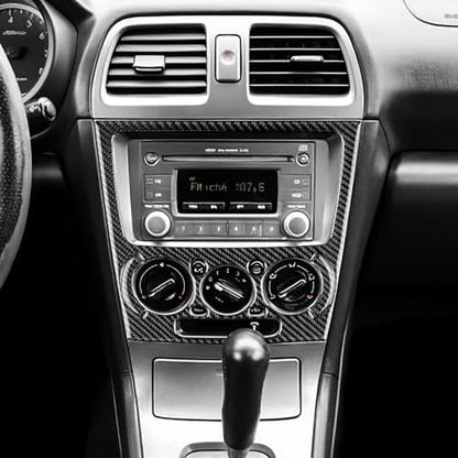 AIRSPEED for Subaru Impreza 2005 2006 2007 Center Screen AC Button Frame Cover Carbon Fiber Center Console Air Condition Button Interior Trim Accessories, Black - color: AC Button Frame Black