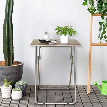 Garden 4 you TV Tray Table TV Dinner Tray with Sturdy MDF Set of 2,Eating Trays for Living Room with No Assembly Required,Small Folding Side Table 15 x 18.9 x 26in (3D,2PCS) - color: 3d, size: 2pcs
