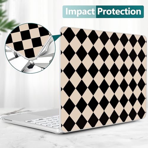 DONGKE Compatible with MacBook Neo 13 Inch Case 2026 A3404 A18 Pro chip & Touch ID, Plastic Hard Shell with Keyboard Cover, Screen Protector & Dust Plugs, Argyle Pattern - color: Argyle Pattern