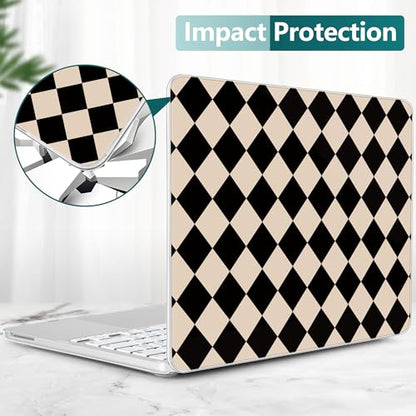 DONGKE Compatible with MacBook Neo 13 Inch Case 2026 A3404 A18 Pro chip & Touch ID, Plastic Hard Shell with Keyboard Cover, Screen Protector & Dust Plugs, Argyle Pattern - color: Argyle Pattern