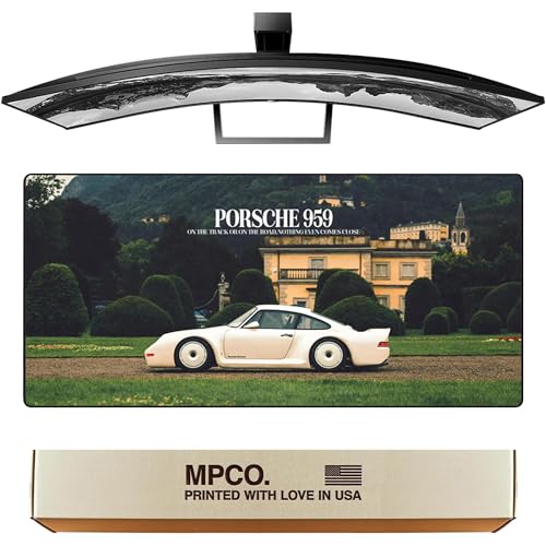 MPCO. Original Large Gaming Desk Mat – 36" x 17" Duraglyde Racing Series Porsche-959 Full Desk Mouse Pad for Smooth Precision – Non-Slip, Washable Extra-Large PC Mouse Pad for Gaming Sessions - color: Duraglyde Porsche-959