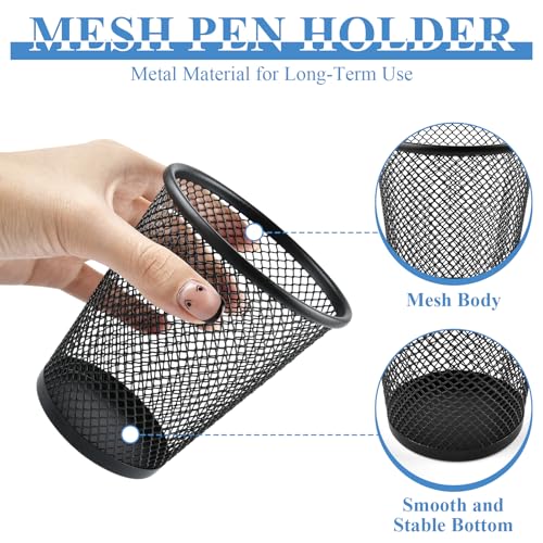 6 Sets Pegboard Cups with Ring, Metal Pegboard Bin with Hooks, Black Multipurpose Pegboard Organizer Accessories Pencil Holder Peg Boards for Desk Classroom Office Garage Workshop