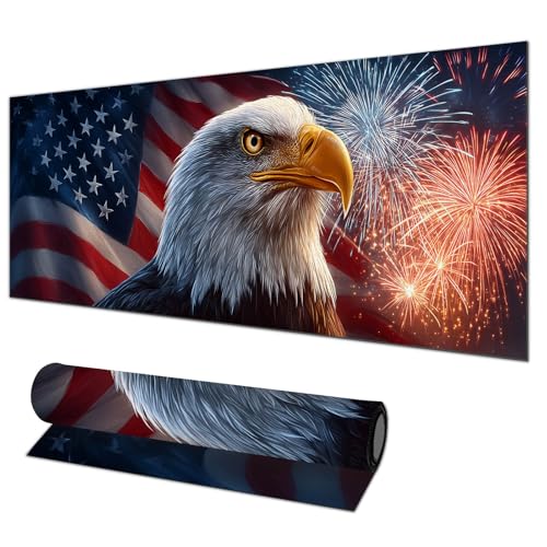 HOMETITUTE XL Mouse Pad Gaming Mousepad Eagle Art 31.5x11.8 Inch Non-Slip Keyboard Desktop Protector Mat Diatomite Large Mouse Pad for Home and Office Desk Accessories - color: Eagle Art