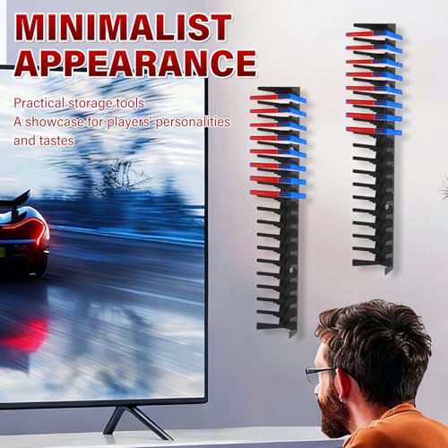 6 Pack Video Game Storage Wall Mount Game Case Holder, Heavy Duty Metal Wall-Mounted Media Storage Shelves for PS, Xbox, DVD, Switch Game Organizer, Holds up to 108 Disc Boxes