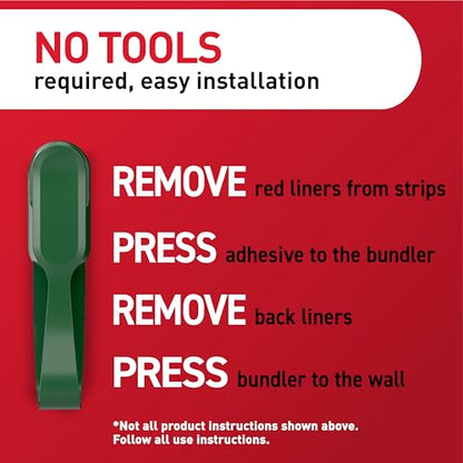Command Fireplace Mantle Garland Holder for Displaying Garlands, Wreaths, and Holiday Decor Without Leaving Damage, Holes, or Residue, Holds 2lbs, Green, 6 Pack - size: 6 Garland Hangers