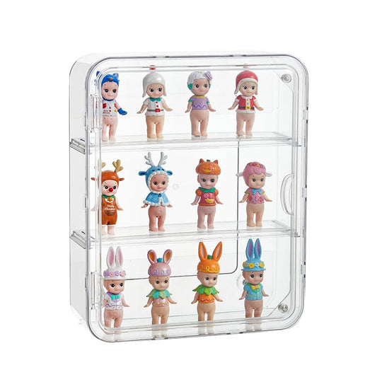 BOHOIDEE 3 Tiers Clear Display Case for Figures, Acrylic Storage Organizers Box with Magnetic Door, Wall-Mounted Dustproof Showcase for Collectibles Action Figure - size: Wall-Mounted Large