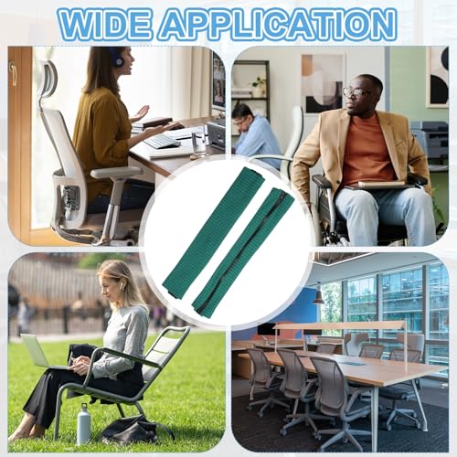 PATIKIL 22x4 in Office Chair Armrest Covers, 2 Pair Office Chair Arm Covers Long Computer Chairs Arm Rest Cover with Zipper Removable Rest Slipcover Hand Rest Protector, Forest Green - color: Forest Green