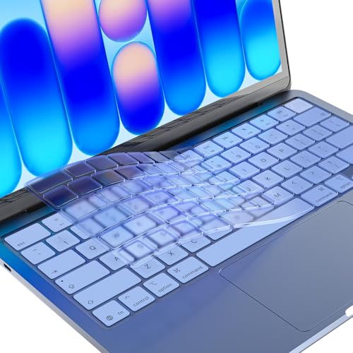 EooCoo Premium Keyboard Cover Skin Protector, Laptop Accessories Compatible with 2026 2025 2024 2023 2022 2021 M5-M1 Pro/Max MacBook Pro 14/16, M5-M2 MacBook Air 13/15, 2026 Mac Neo 13, Indigo Clear - color: Indigo Clear
